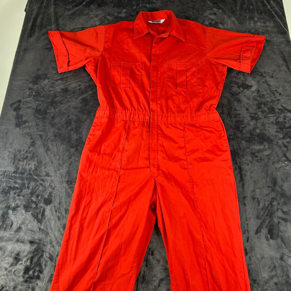 Big Mac Coveralls Mens 48 Red Short Sleeve Utility Workwear Jumpsuit